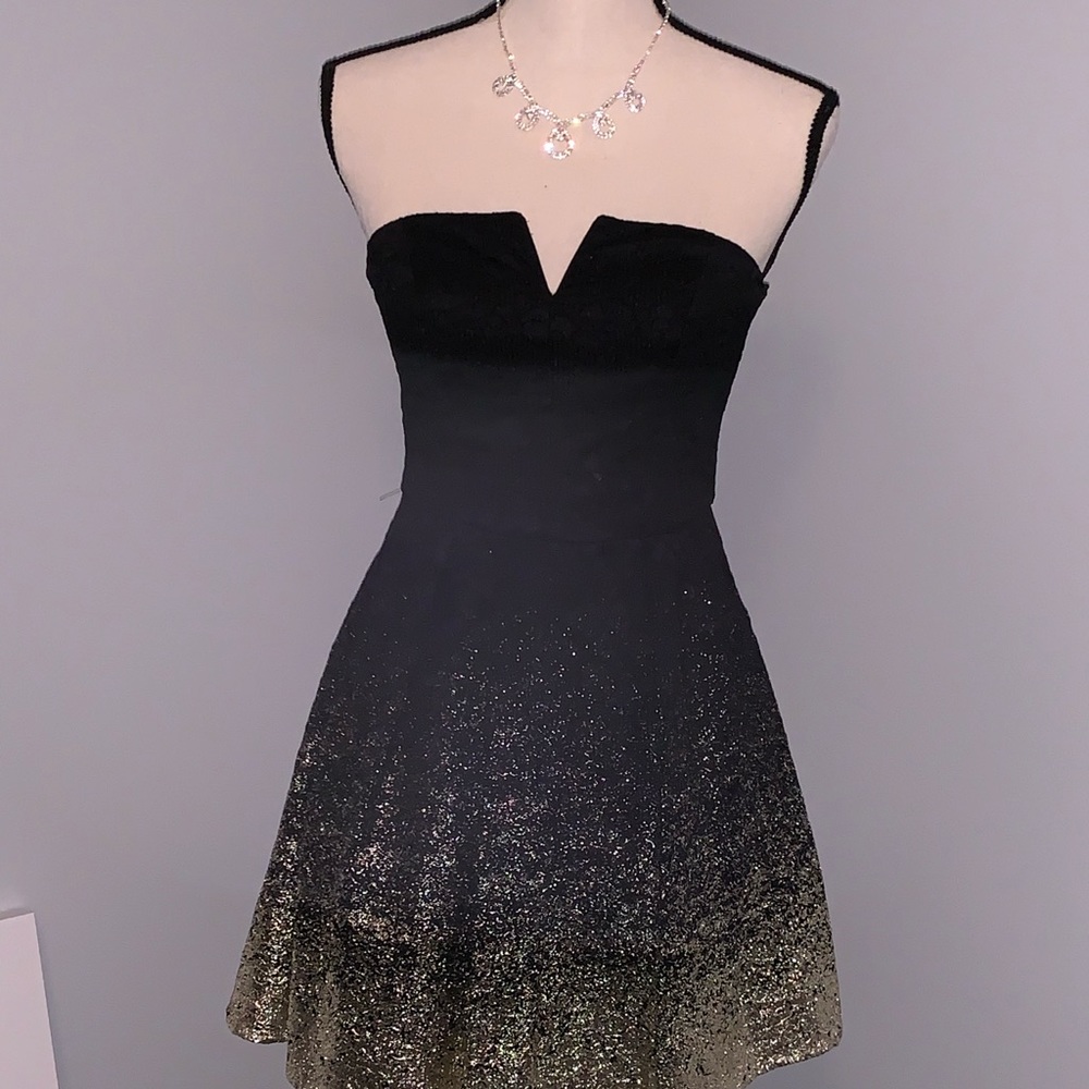 Black with Gold Splash Cocktail dress